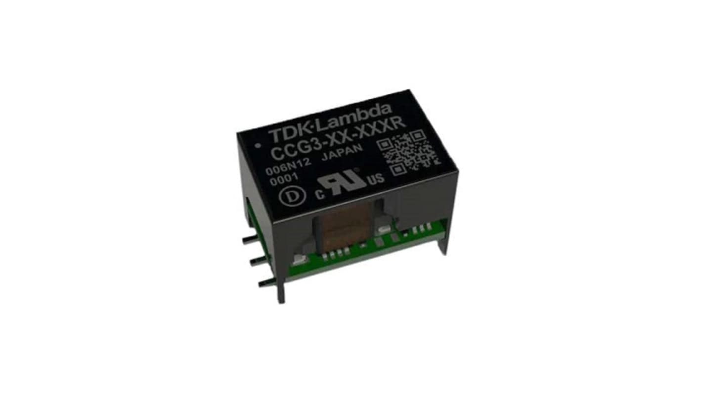 TDK-Lambda CCG Isolated DC-DC Converter, 15V dc/, 4.5 → 18 V dc Input, 3W, Through Hole