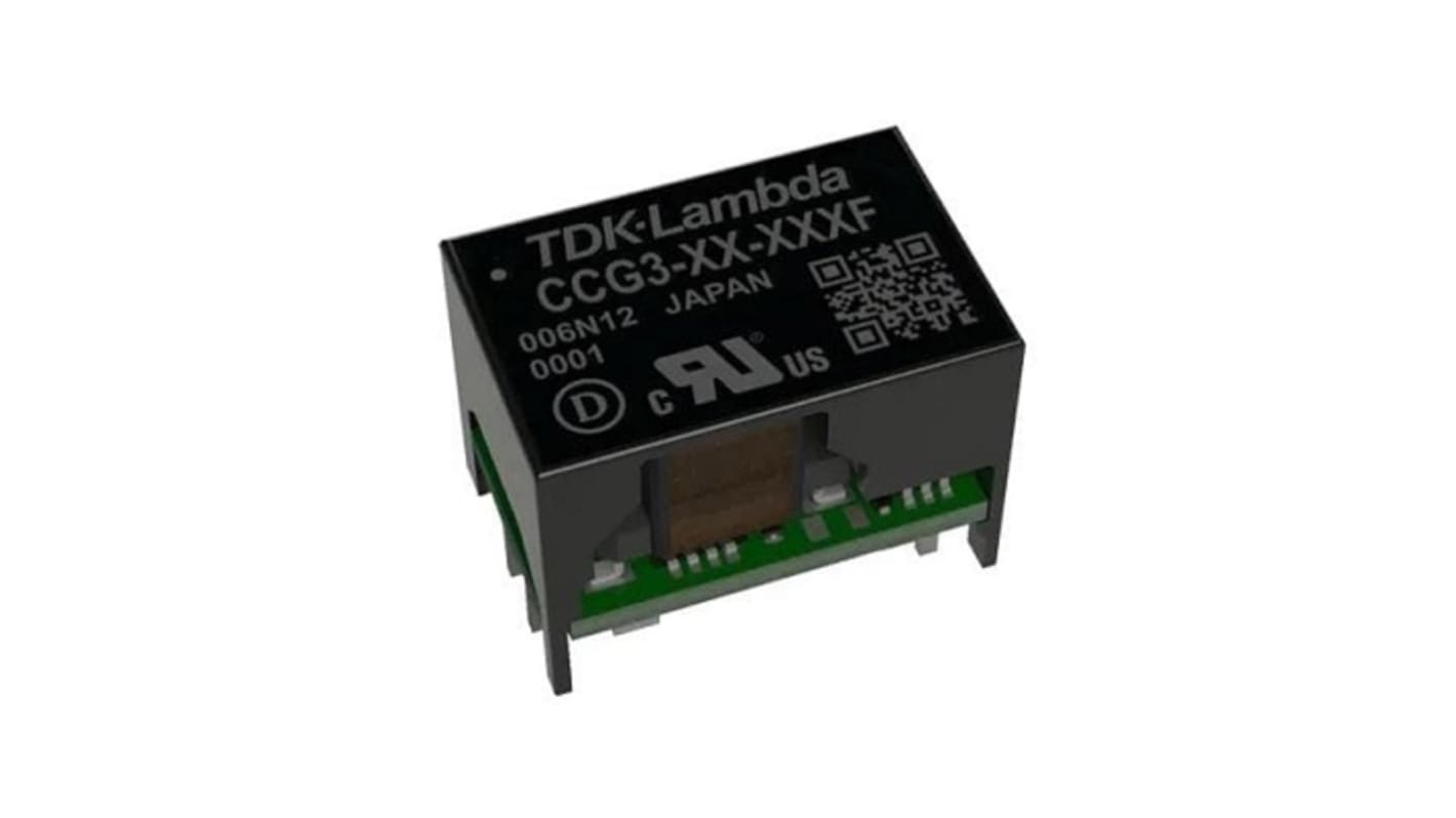 Convertisseur CC-CC isolé TDK-Lambda, CCG, Montage traversant, 3W, 12V c.c.