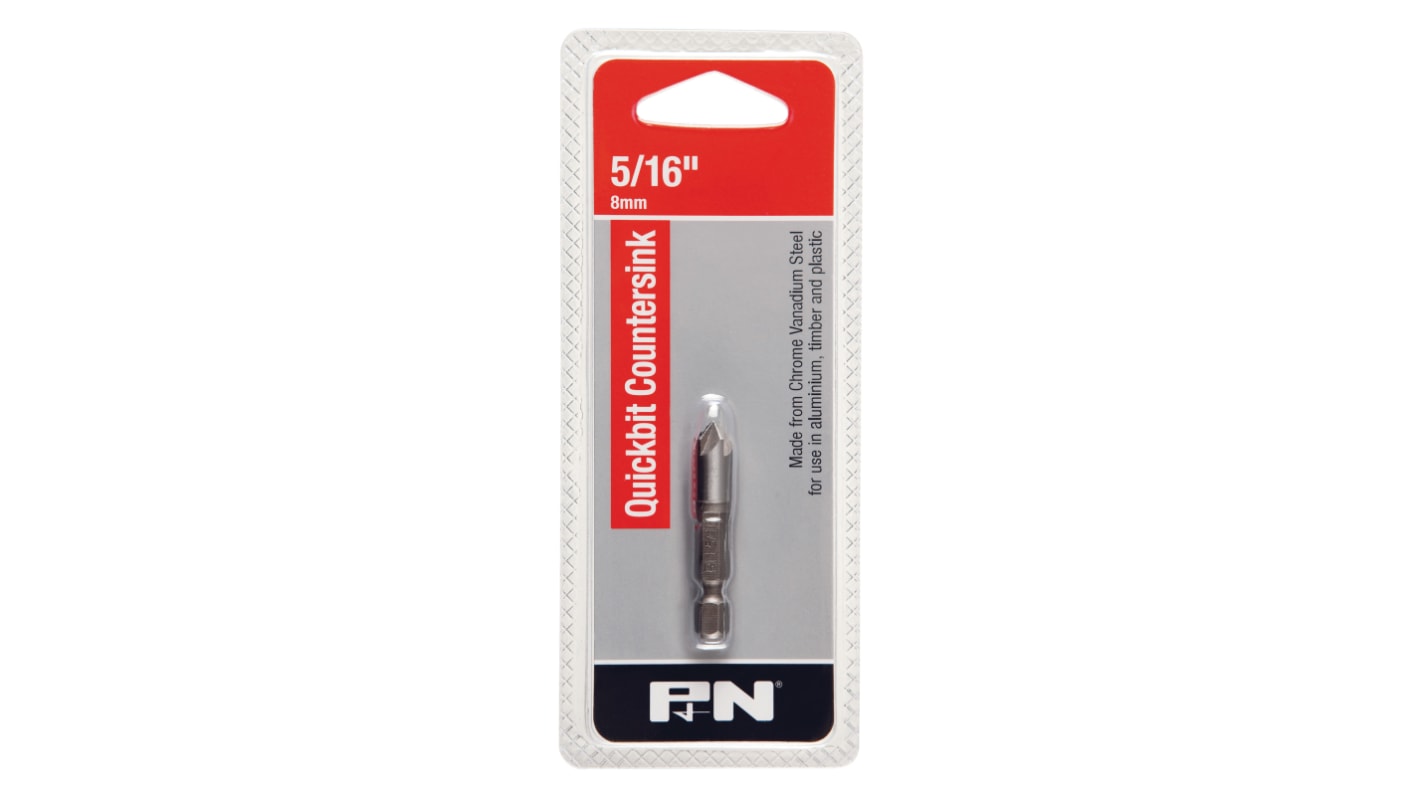 P&N Chrome Vanadium Countersink, 8mm Head, 5 Flute(s), 90°