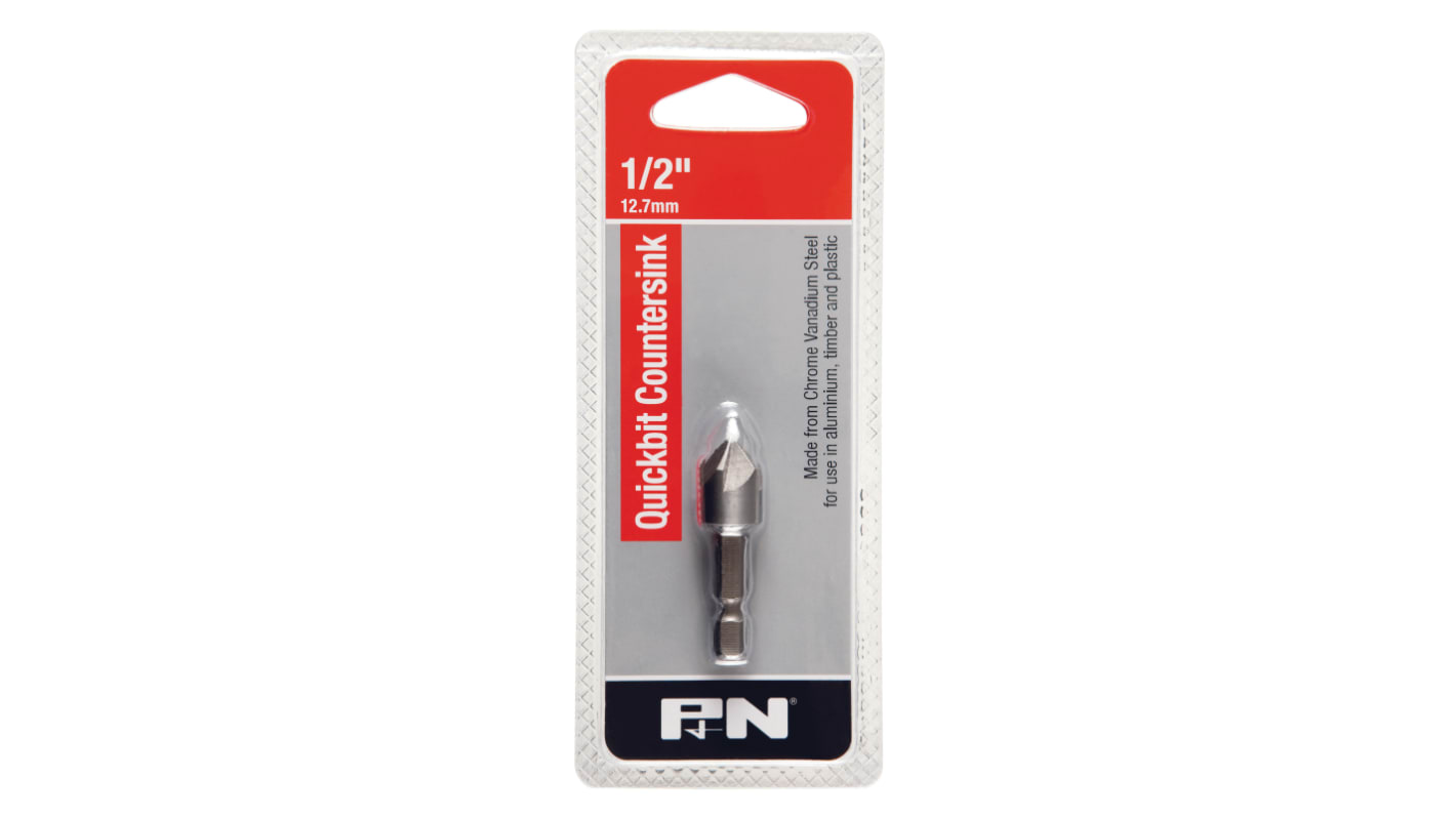 P&N Chrome Vanadium Countersink, 12mm Head, 5 Flute(s), 90°