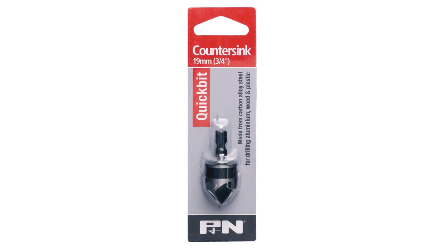 P&N High Carbon Steel Countersink, 19mm Head, 5 Flute(s), 90°