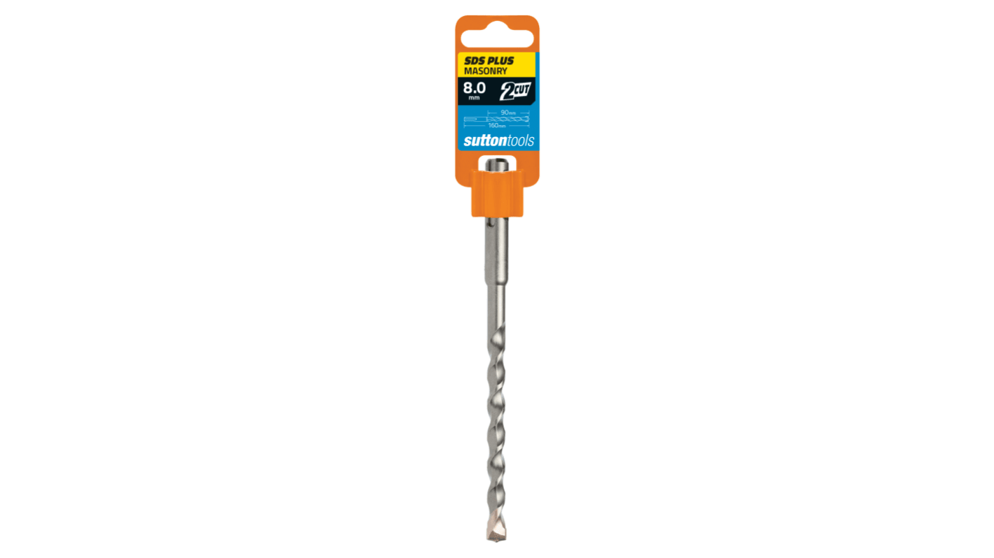 Sutton Tools Tungsten Carbide Tip Masonry Drill Bit for Masonry, 8mm Diameter, 160 mm Overall