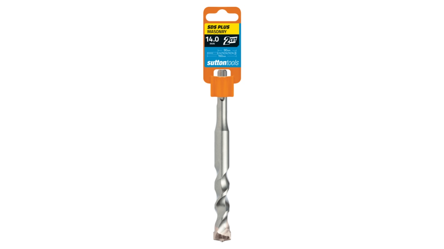 Sutton Tools Tungsten Carbide Tip Masonry Drill Bit for Masonry, 14mm Diameter, 160 mm Overall