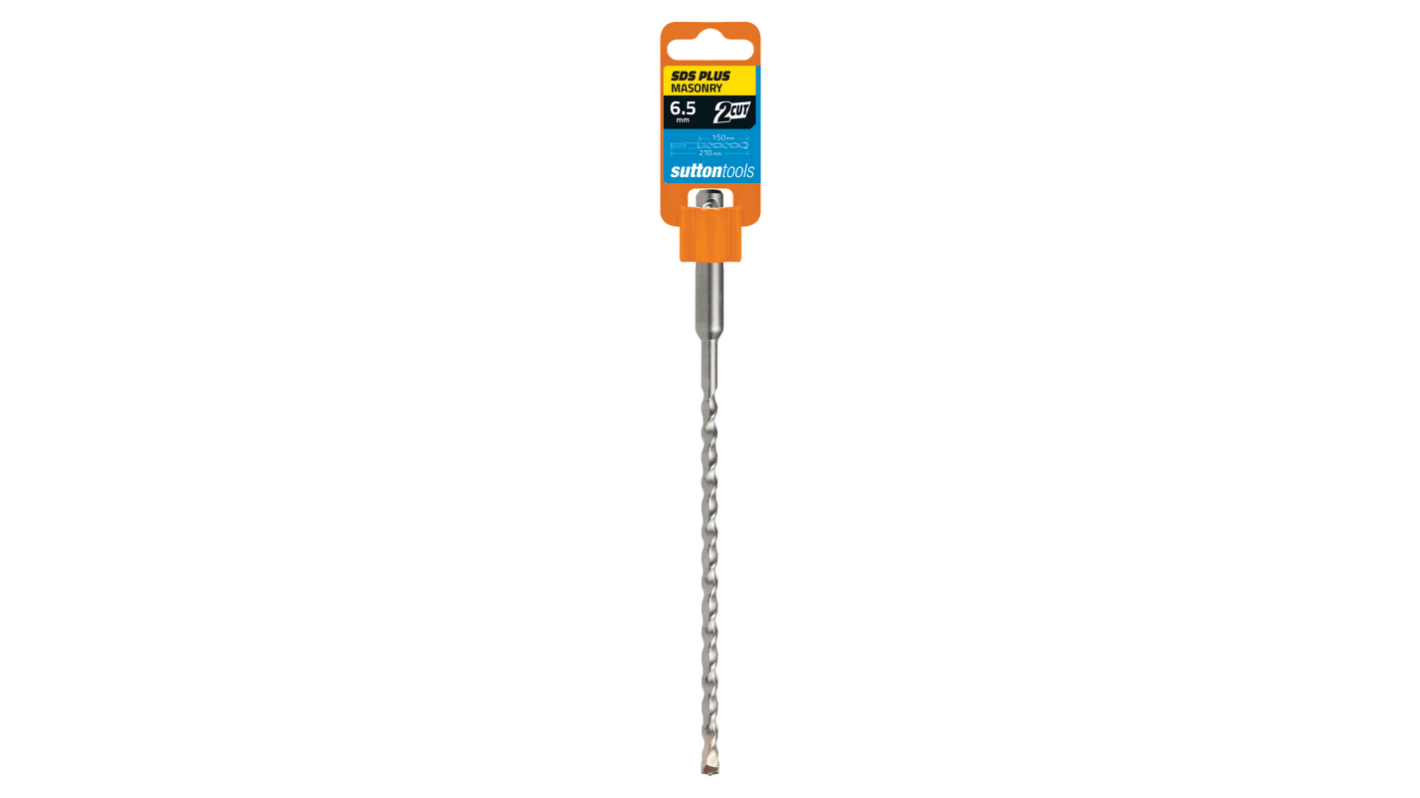 Sutton Tools Carbide Tipped Masonry Drill Bit for Masonry, 6.5mm Diameter, 210 mm Overall