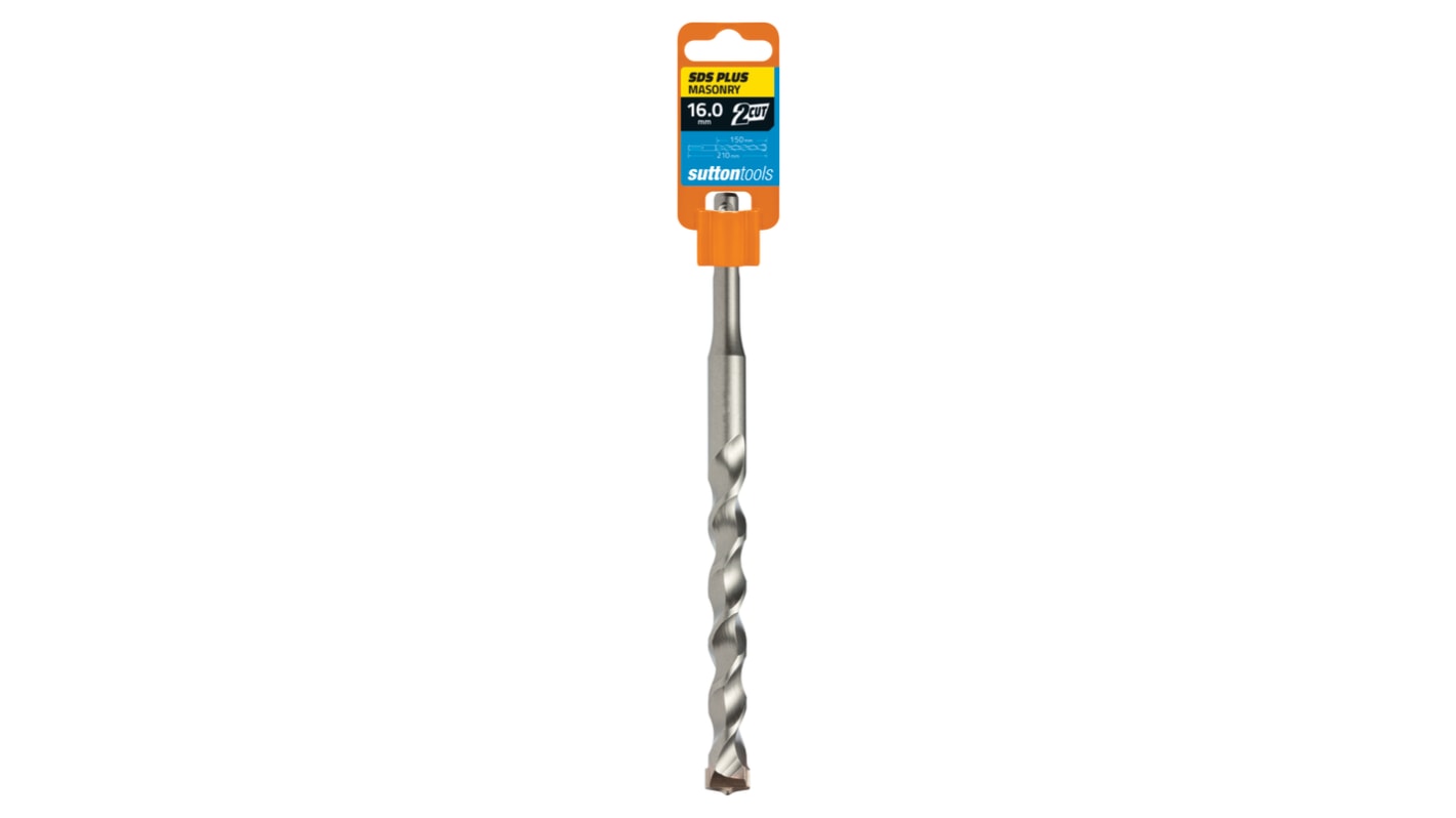 Sutton Tools Carbide Tipped Masonry Drill Bit for Masonry, 16mm Diameter, 210 mm Overall