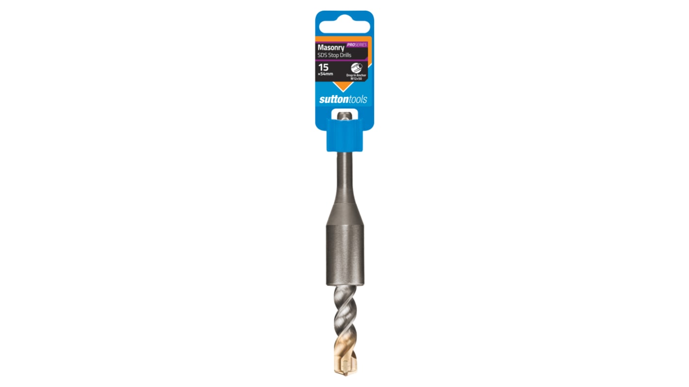 Sutton Tools Tungsten Carbide Tip Masonry Drill Bit for Masonry, 15mm Diameter, 50 mm Overall