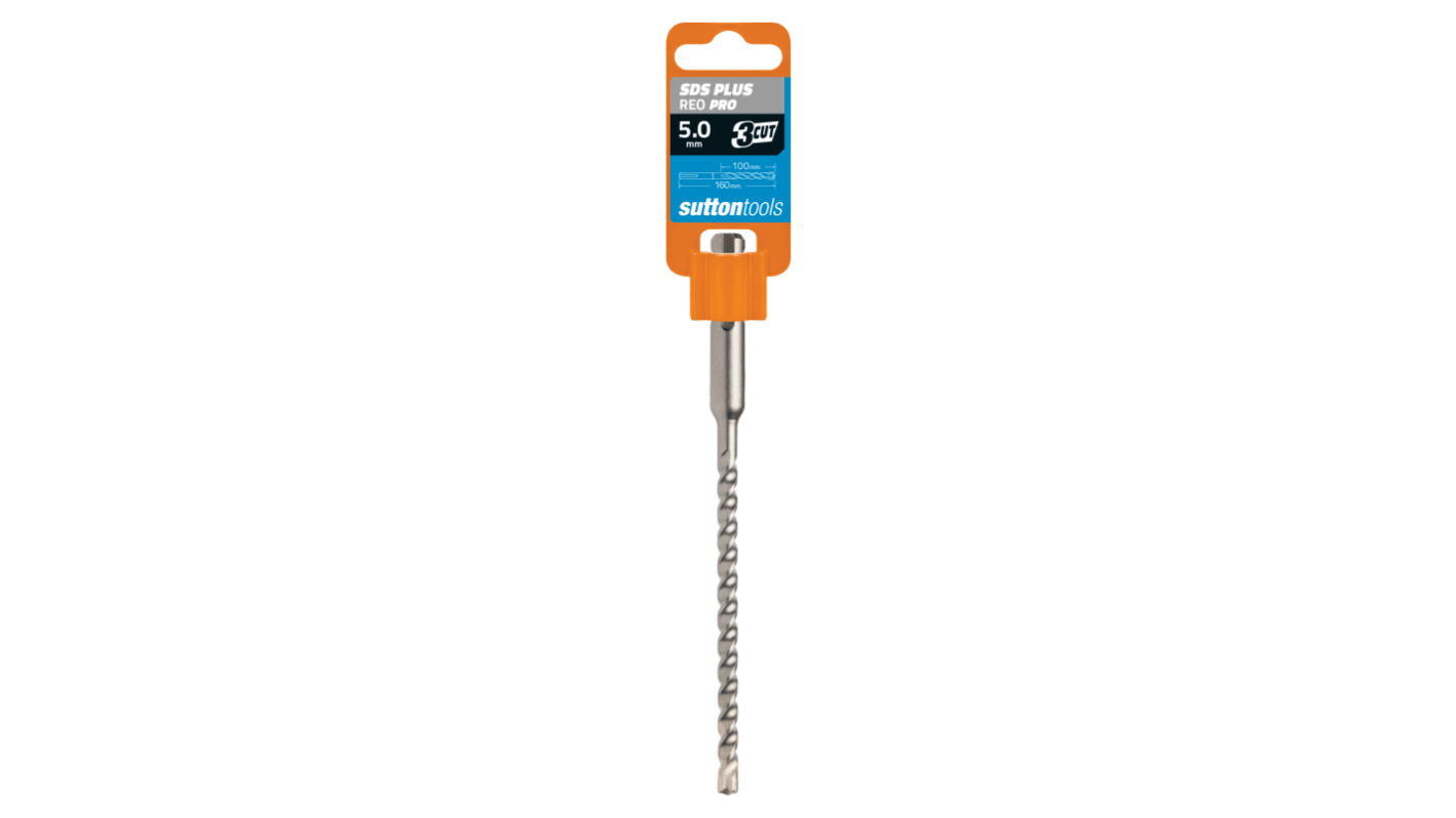 Sutton Tools Tungsten Carbide Tip Masonry Drill Bit for Masonry, 5mm Diameter, 160 mm Overall