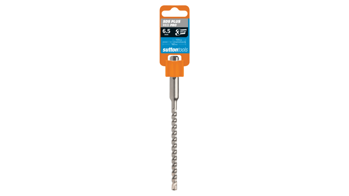 Sutton Tools Tungsten Carbide Tip Masonry Drill Bit for Masonry, 6.5mm Diameter, 160 mm Overall