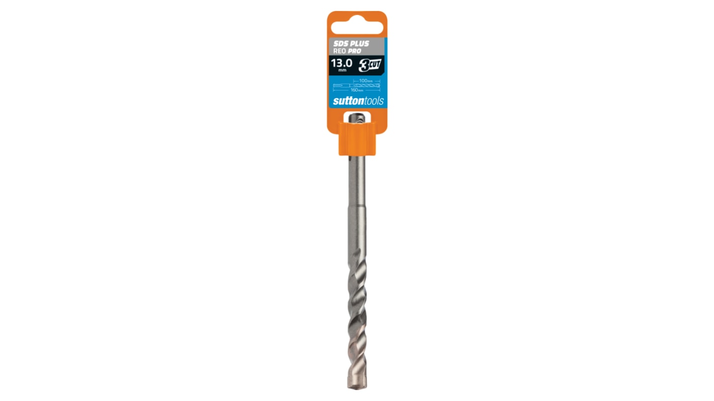 Sutton Tools Tungsten Carbide Tip Masonry Drill Bit for Masonry, 13mm Diameter, 160 mm Overall