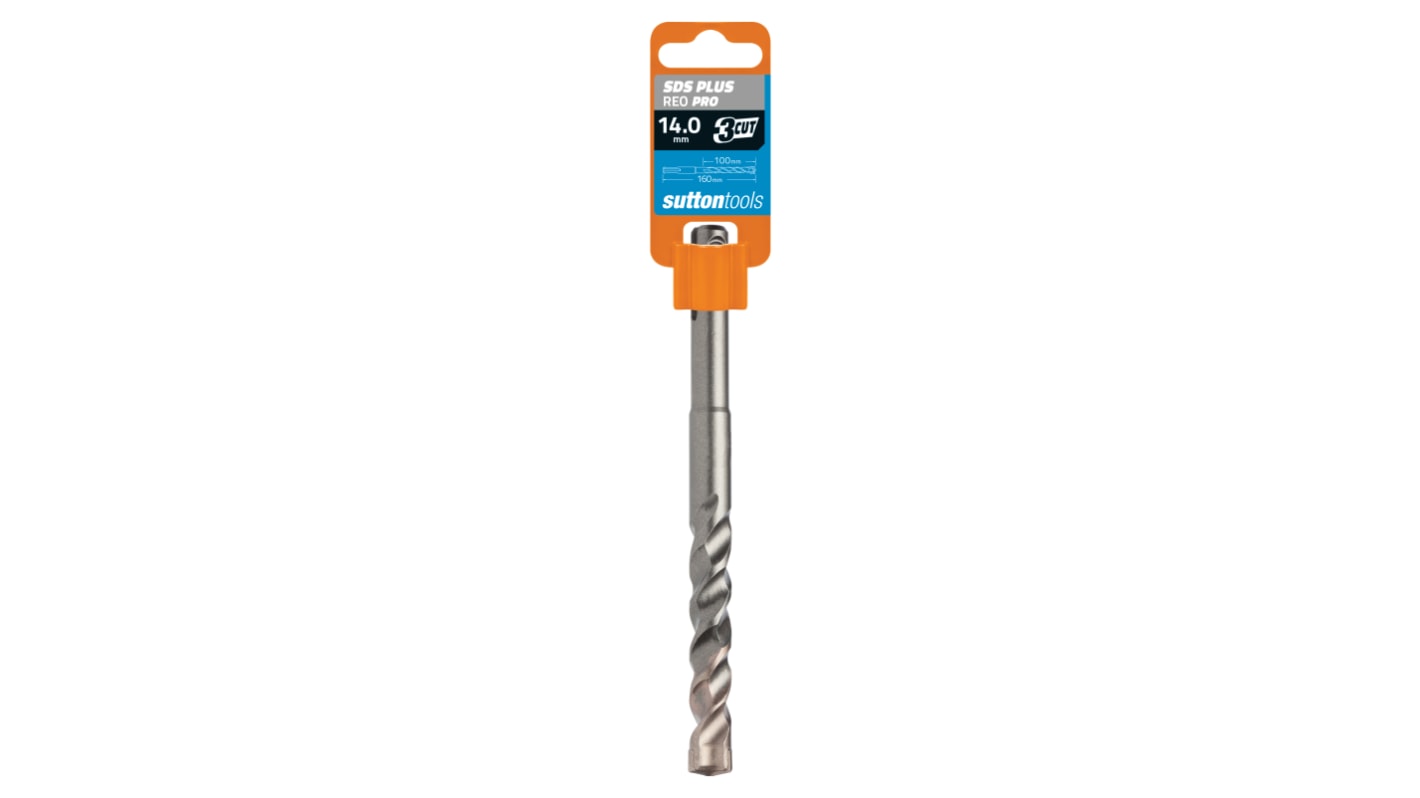 Sutton Tools Tungsten Carbide Tip Masonry Drill Bit for Masonry, 14mm Diameter, 160 mm Overall