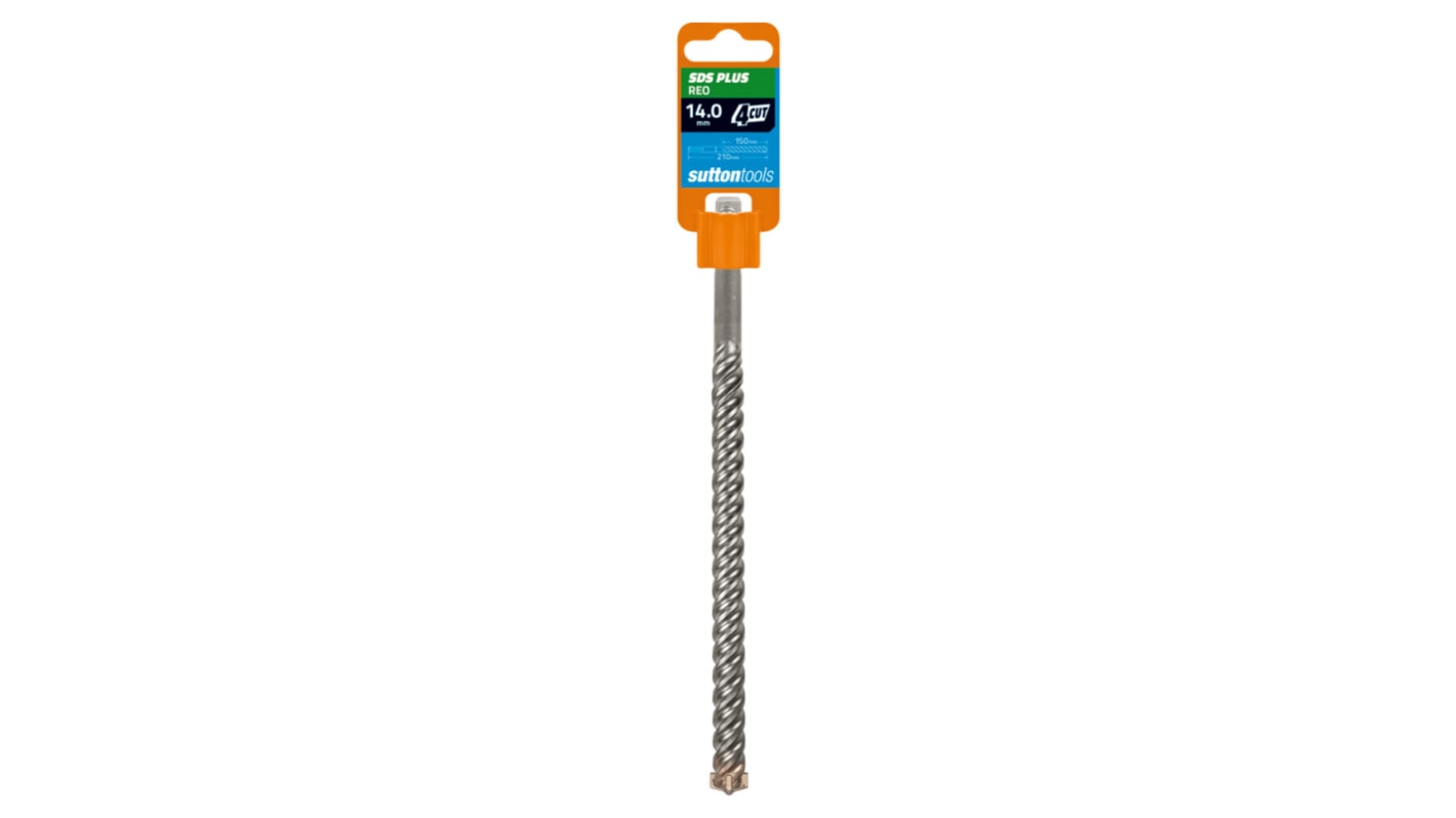 Sutton Tools Tungsten Carbide Tip Masonry Drill Bit for Masonry, 14mm Diameter, 210 mm Overall