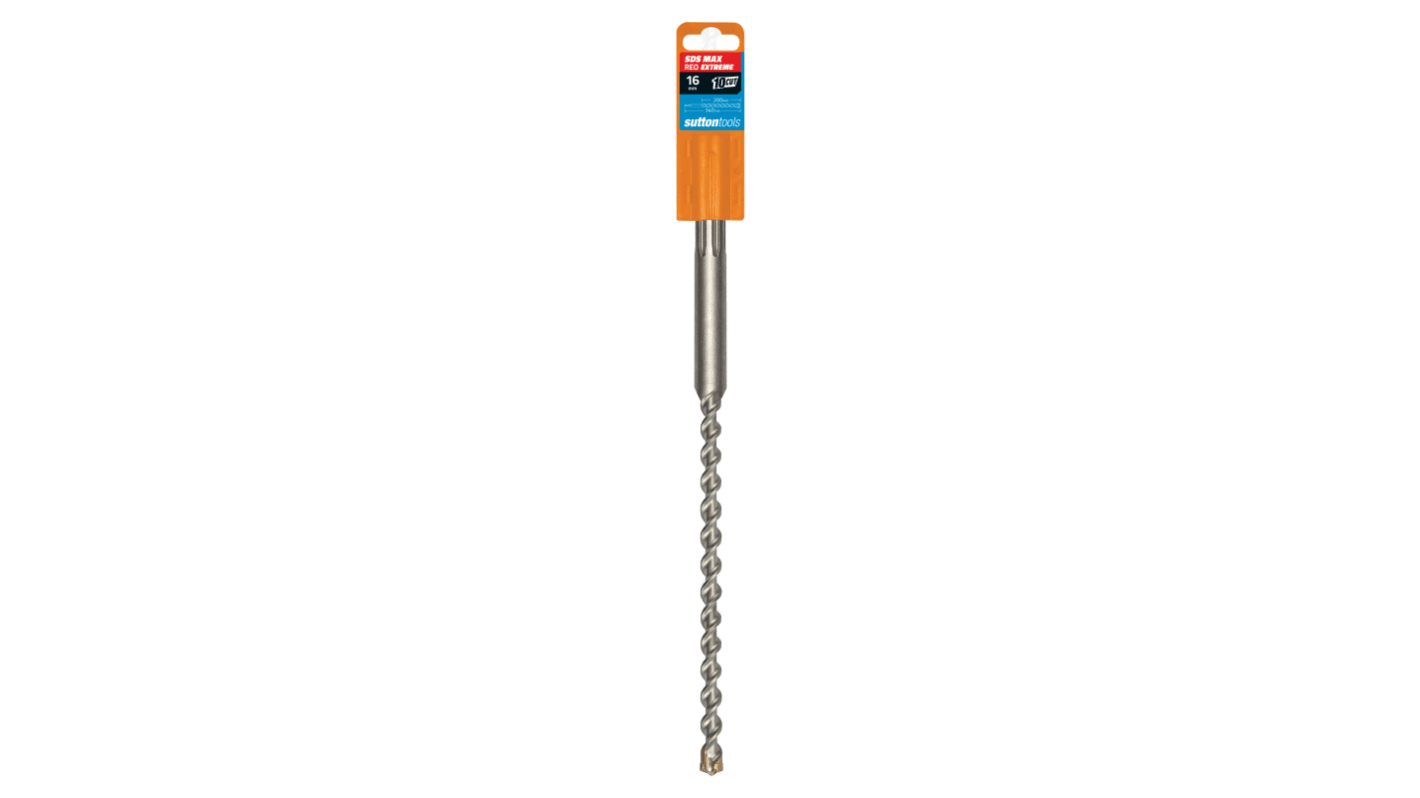 Sutton Tools Tungsten Carbide Masonry Drill Bit for Masonry, 16mm Diameter, 340 mm Overall