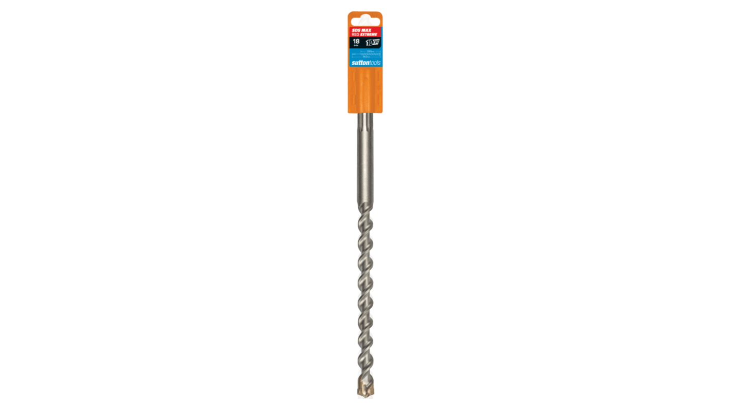 Sutton Tools Tungsten Carbide Masonry Drill Bit for Masonry, 18mm Diameter, 340 mm Overall