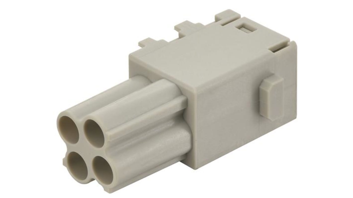 HARTING Crimp Connector Cube, 4 Way, 16A, Female, Han-Modular, Han-Domino, Cable Mount, 400 V