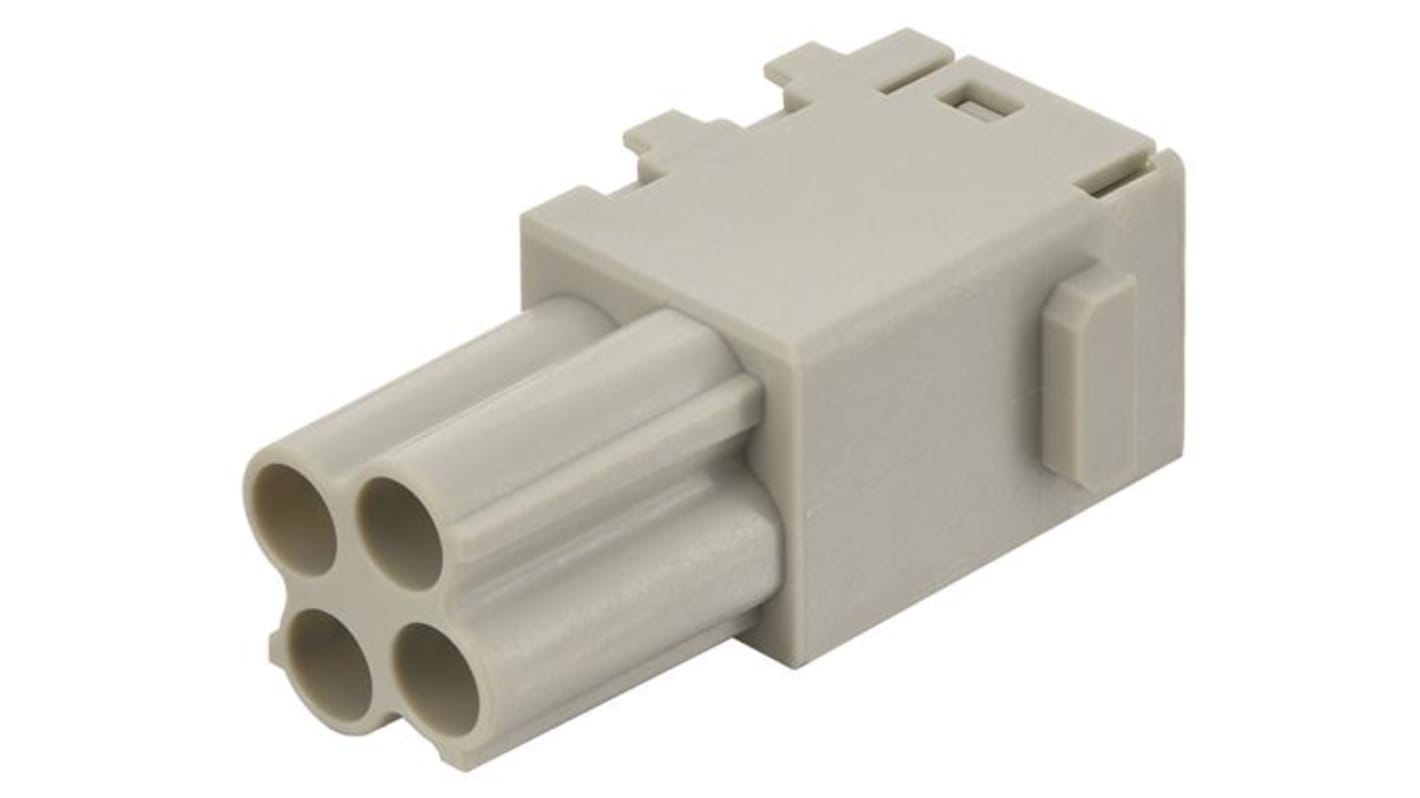 HARTING Crimp Connector Cube, 4 Way, 16A, Female, Han-Modular, Han-Domino, Cable Mount, 400 V