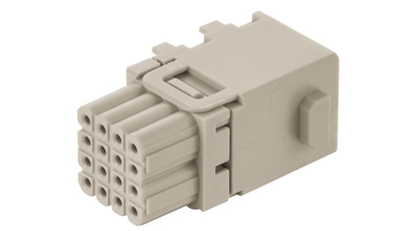 HARTING Crimp Connector Cube, 6 Way, 4A, Female, Han-Modular, Han-Domino, Cable Mount, 32 V