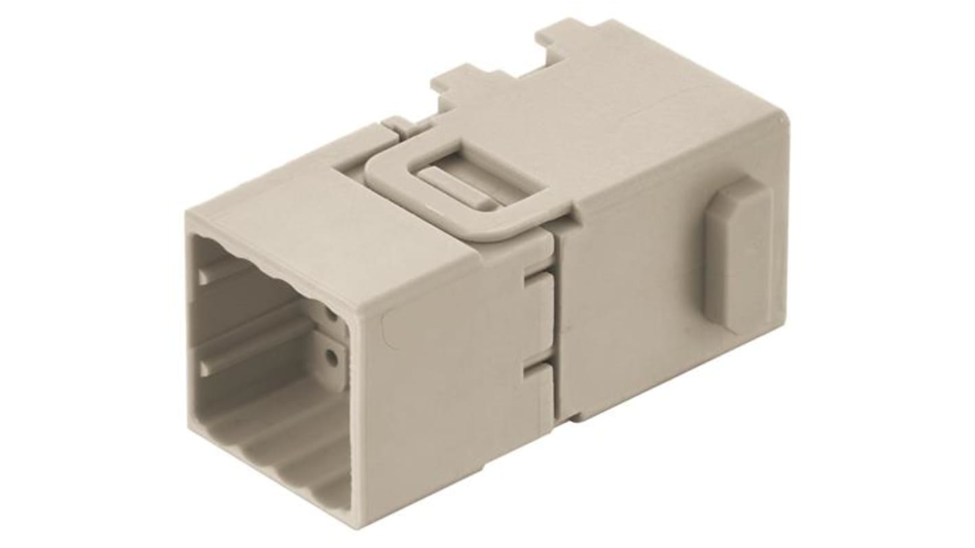 HARTING Crimp Connector Cube, 6 Way, 16A, Male, Han-Modular, Han-Domino, Cable Mount, 32 V