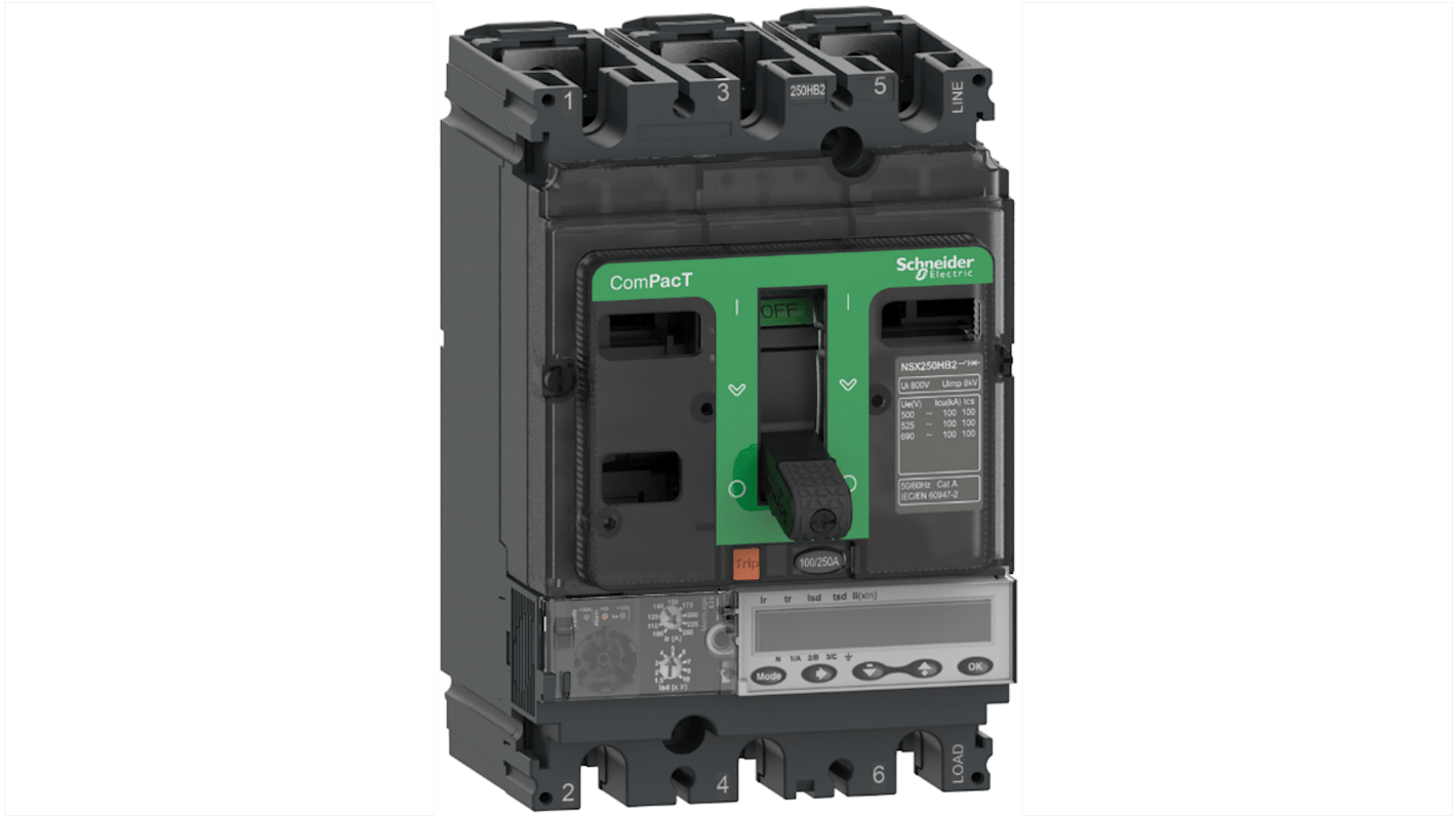 Schneider Electric, ComPacT MCCB 3P 40A, Fixed Mount