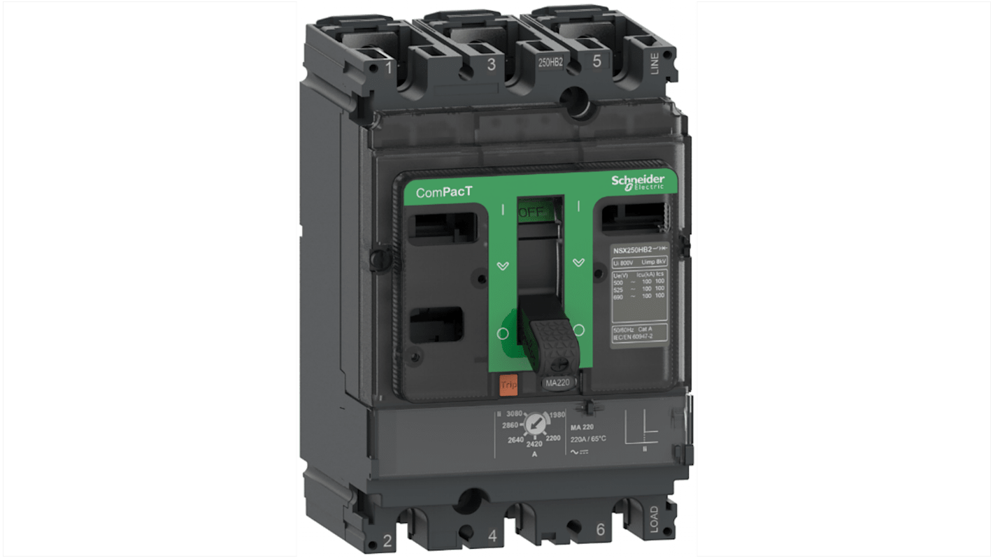 Schneider Electric, ComPacT MCCB 3P 12.5A, Fixed Mount