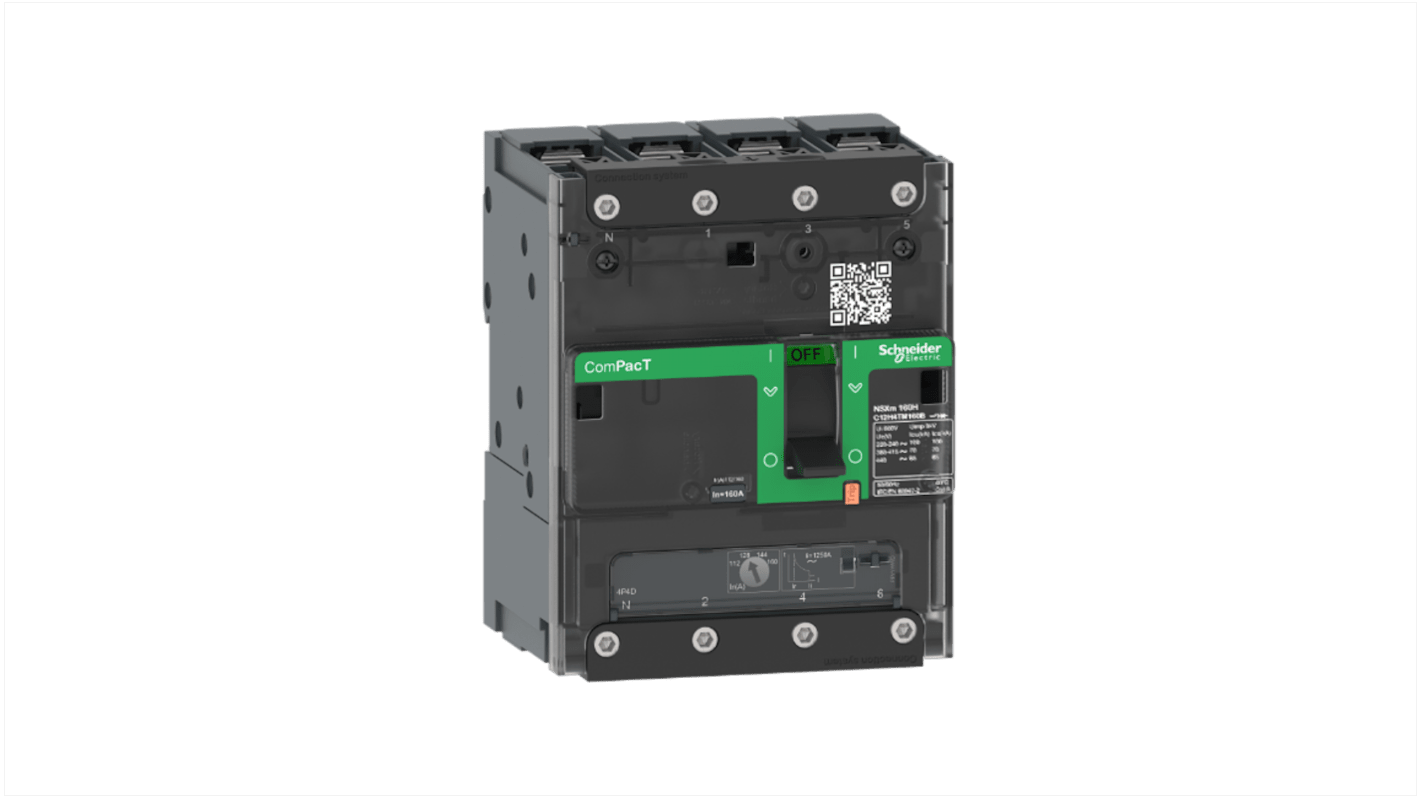 MCCB Schneider Electric, 4 Polos, 16A, Montaje fijo, ComPacT, NSXmB