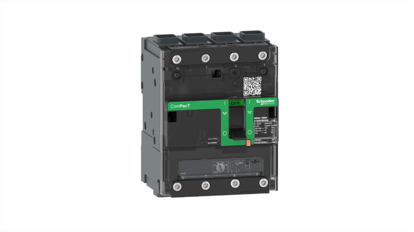 MCCB Schneider Electric, 4 Polos, 25A, Montaje fijo, ComPacT, NSXmB