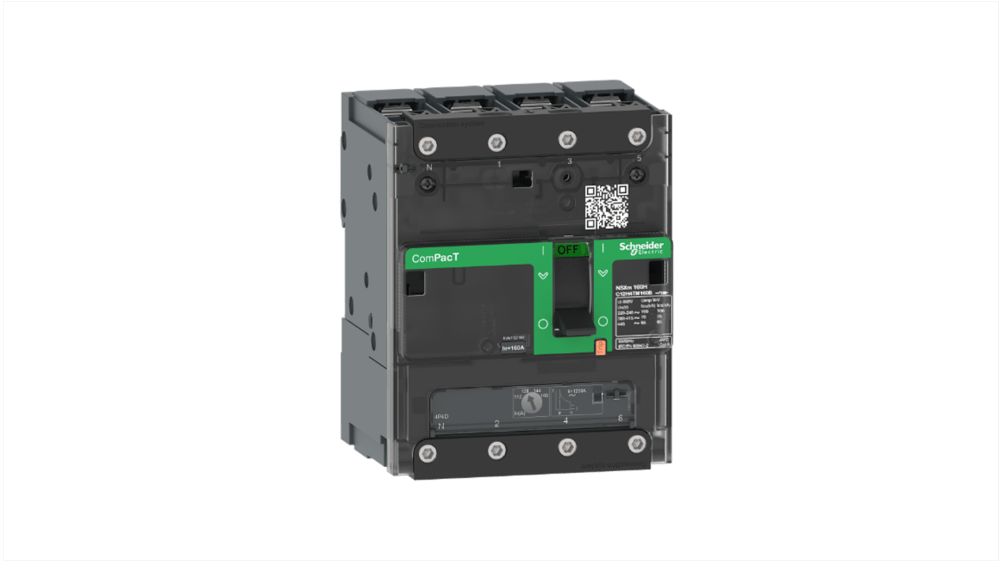 Schneider Electric, ComPacT MCCB 4P 25A, Fixed Mount