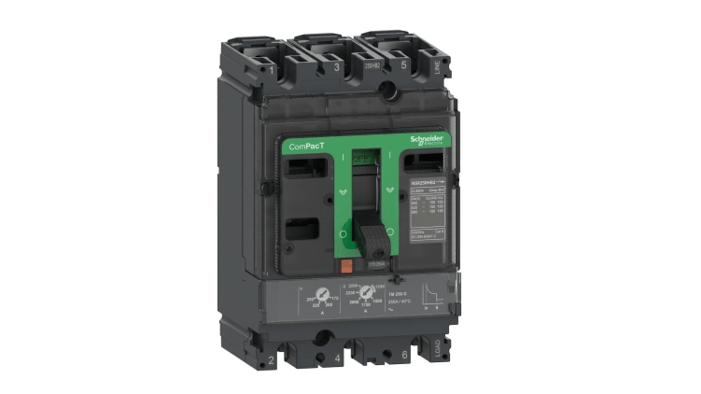 Schneider Electric ComPacT der neuen Generation NSX160H, Leistungsschalter MCCB 3-polig, 125A, Fest