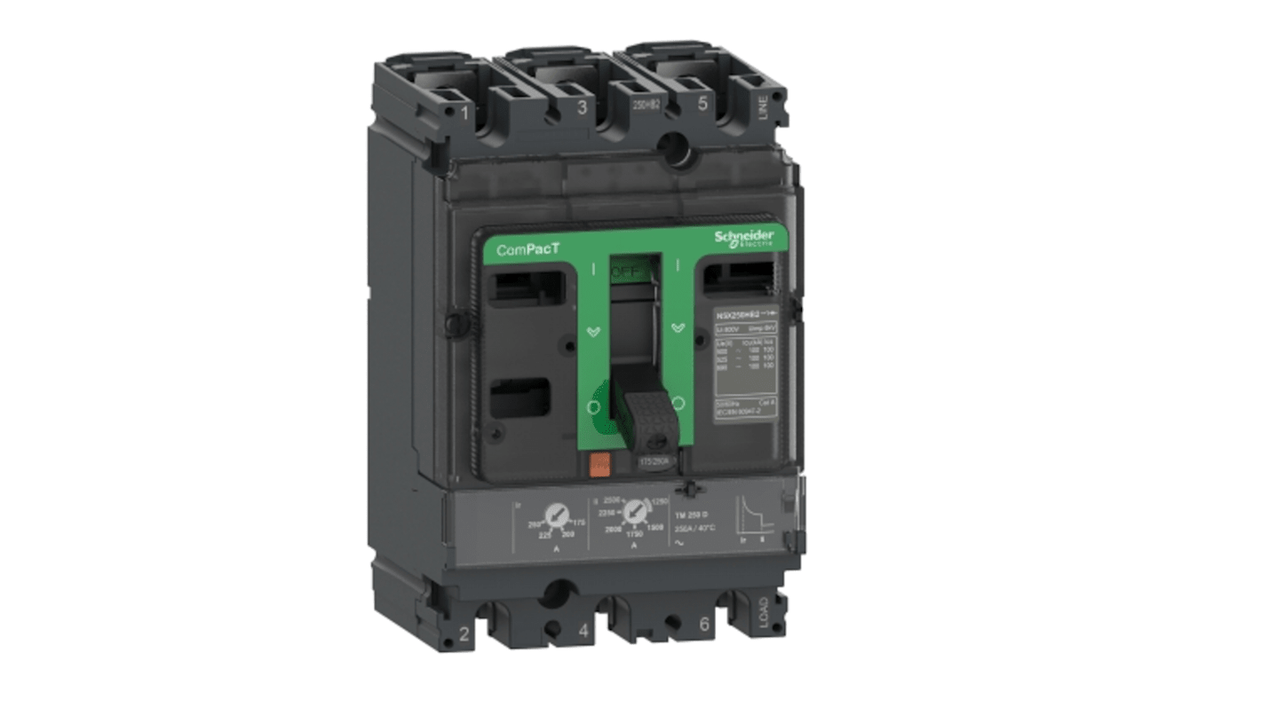 Schneider Electric, ComPacT New Generation MCCB 3P 80A, Fixed Mount