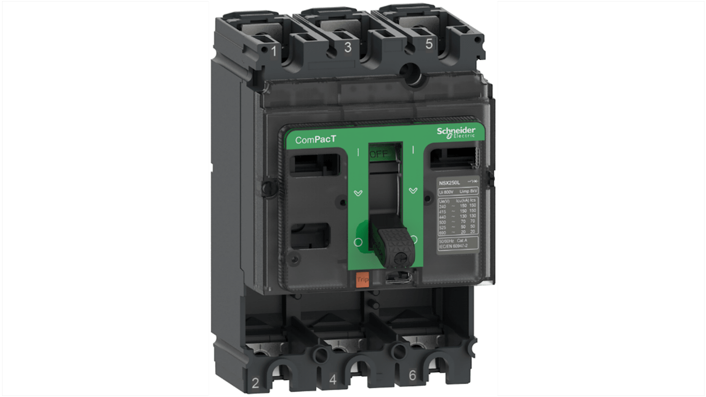 Schneider Electric, ComPacT New Generation MCCB 3P 160A, Fixed Mount