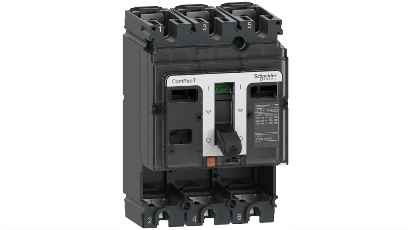 Schneider Electric, ComPacT New Generation MCCB 3P 160A, Fixed Mount