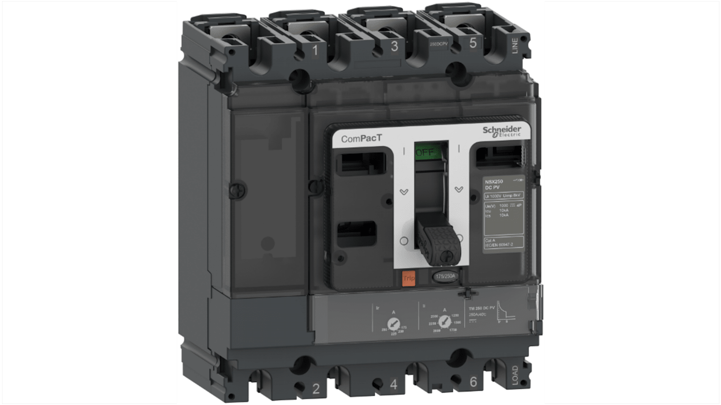 Schneider Electric, ComPacT MCCB 4P 200A, Fixed Mount