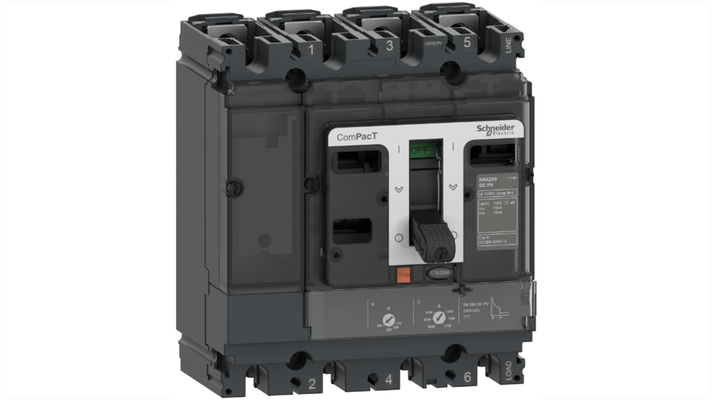 Disjoncteur Schneider Electric ComPacT 4 pôles, 200A, montage fixe