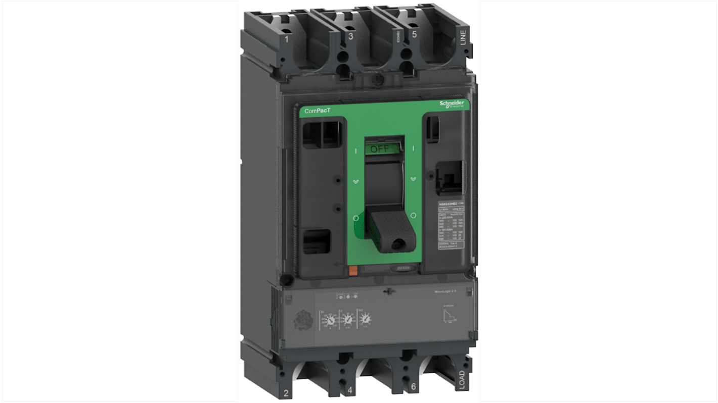 Schneider Electric, ComPacT MCCB 3P 400A, Fixed Mount