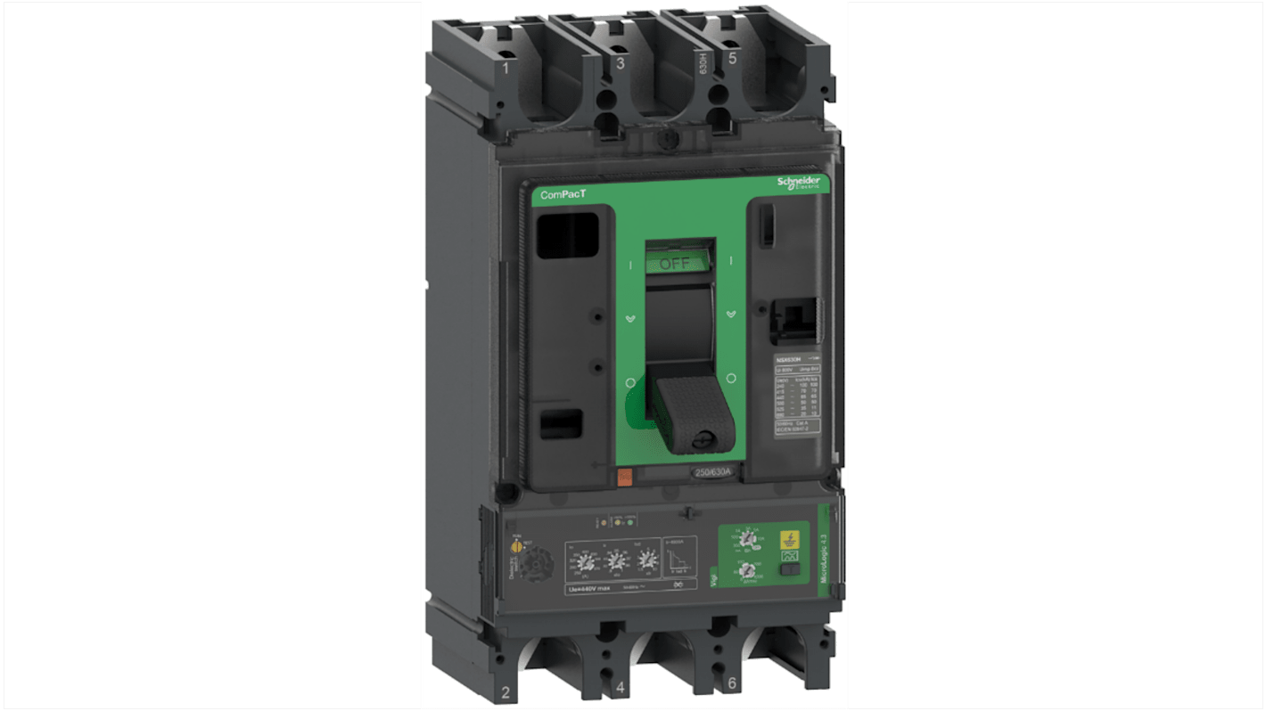 Disjoncteur Schneider Electric ComPacT 3 pôles, 400A, montage fixe