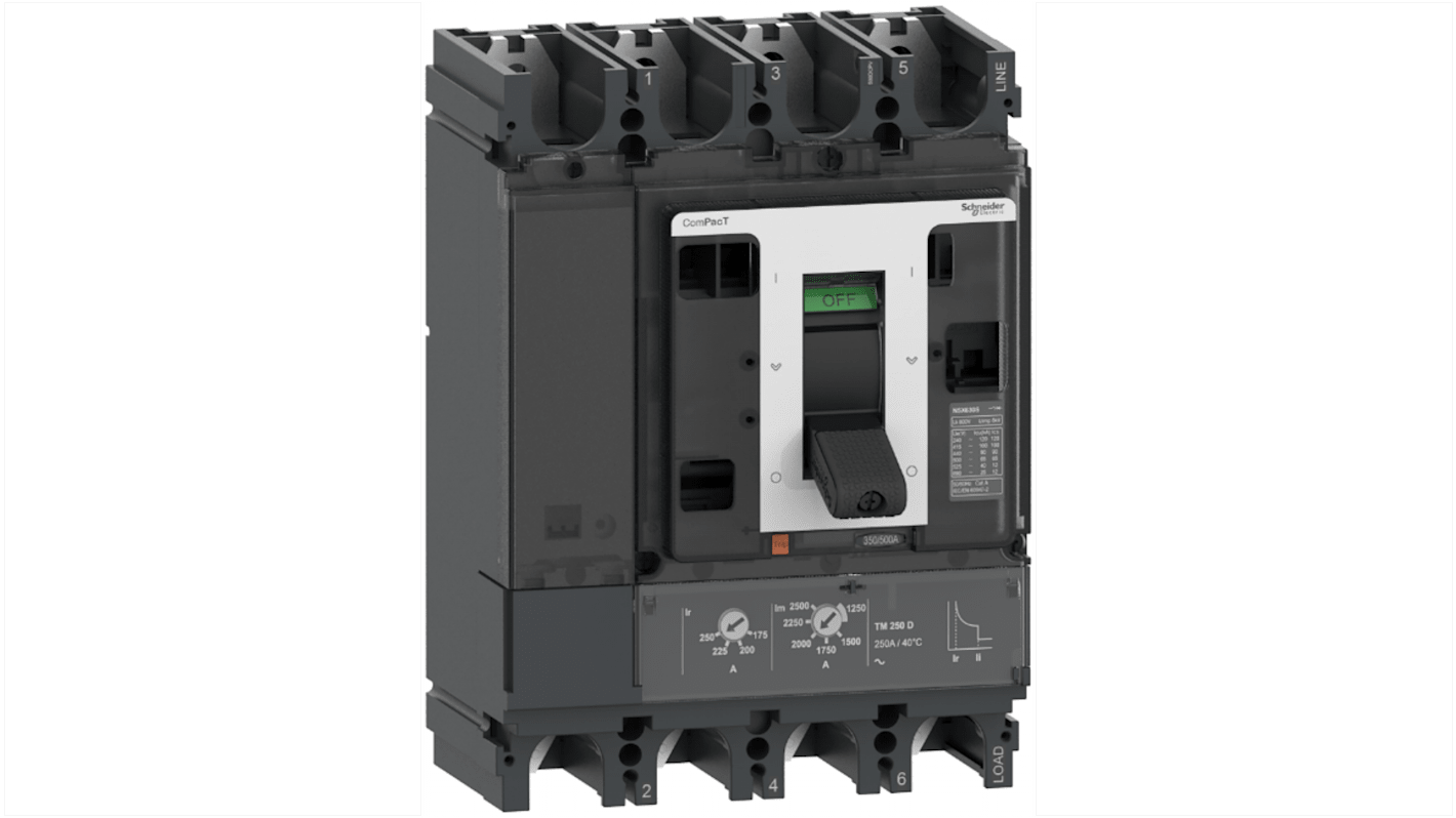 Schneider Electric, ComPacT MCCB 4P 320A, Fixed Mount
