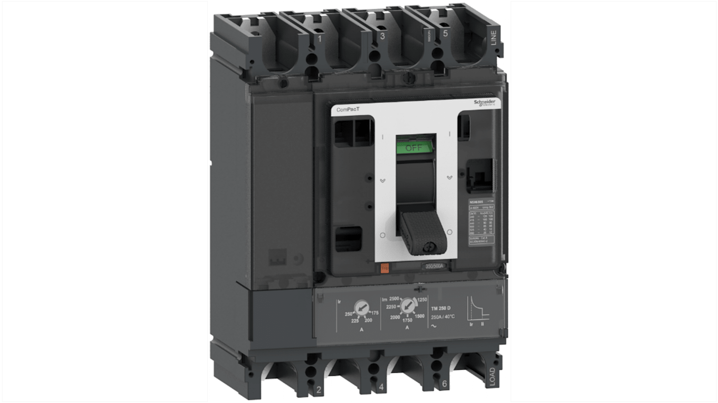 Disjoncteur Schneider Electric ComPacT 4 pôles, 320A, montage fixe