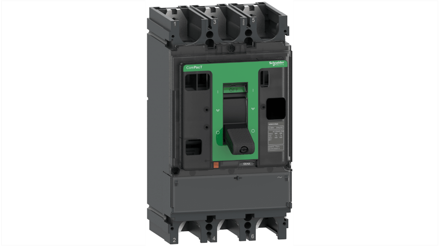 Sezionatore con interruttore Schneider Electric C633630S Integrato, 3 ComPacT di nuova generazione NSX630NA