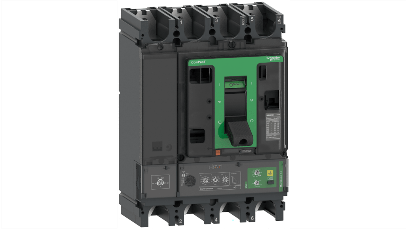 Schneider Electric, ComPacT MCCB 4P 570A, Fixed Mount