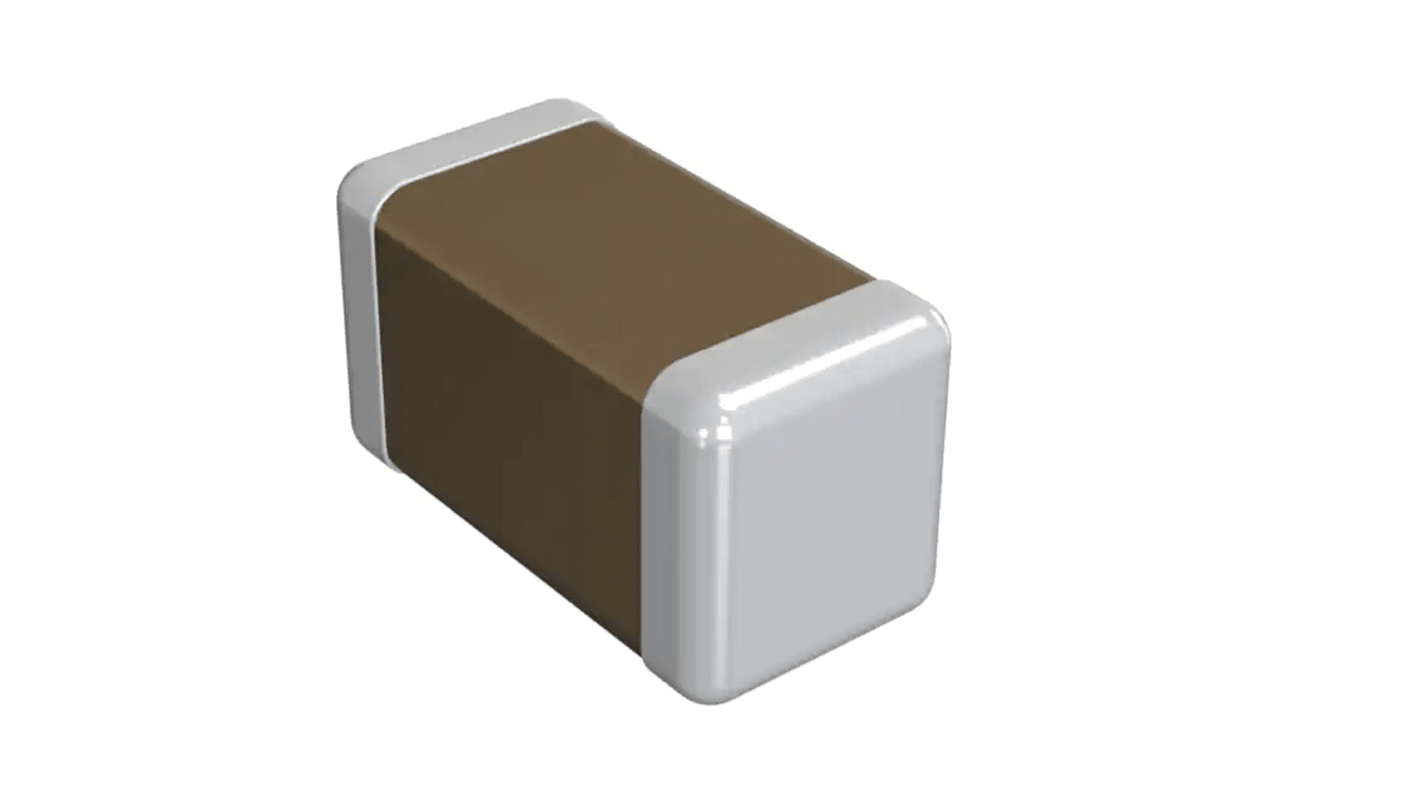 Condensatore ceramico multistrato MLCC, 0402 (1005M), 1nF, 50V cc, SMD, C0G (NP0)