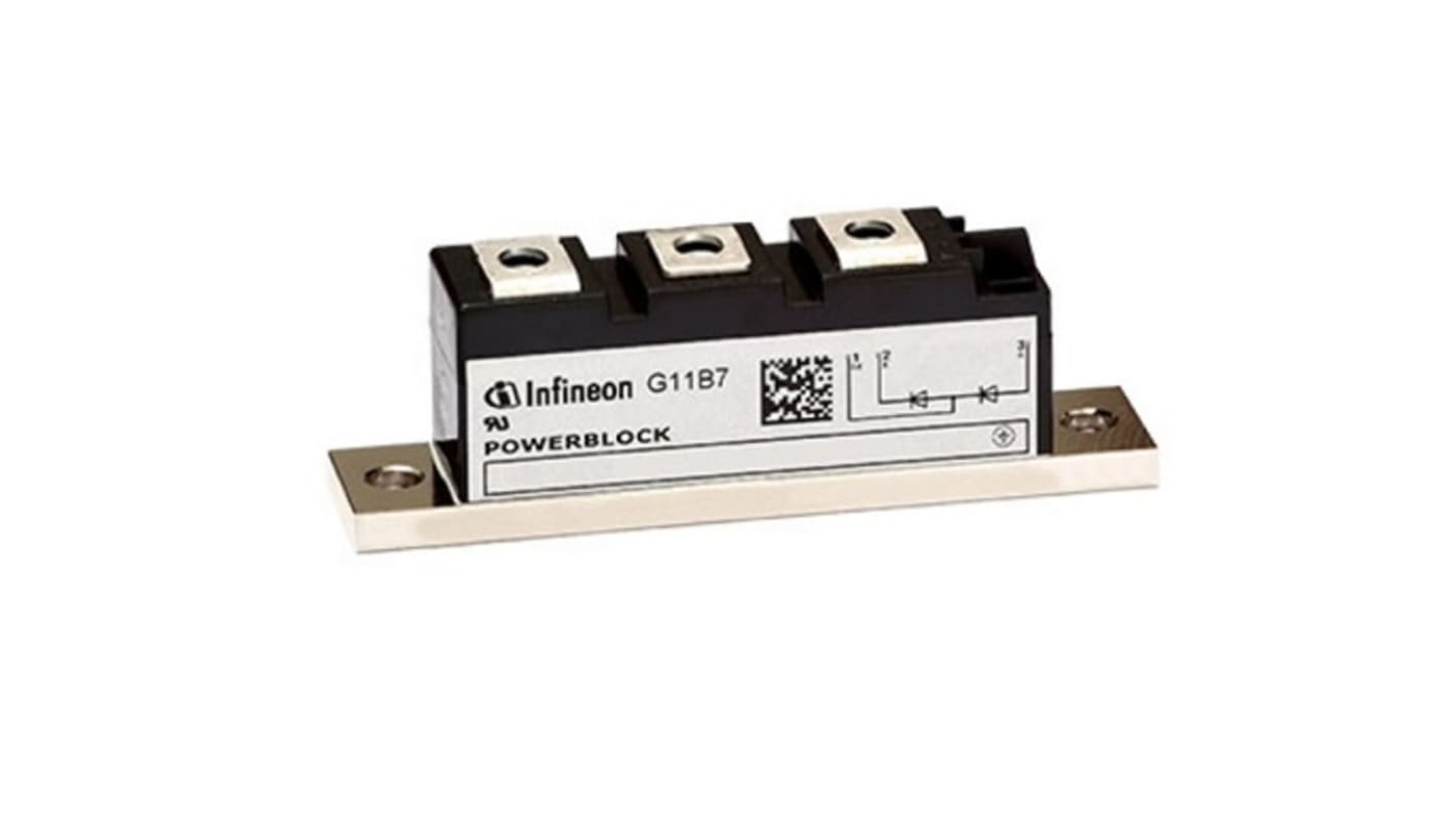 Infineon DD89N Chassismontage Gleichrichter & Schottky-Diode, 1400V / 89A, 3-Pin BG-PB20-1