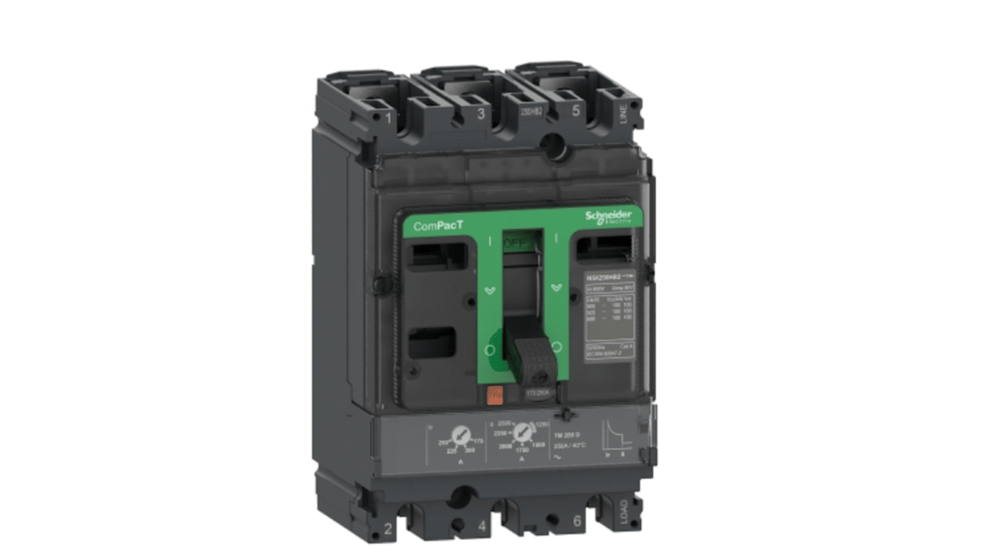 MCCB Schneider Electric, 3 Polos, 63A, Montaje fijo, ComPacT, NSX