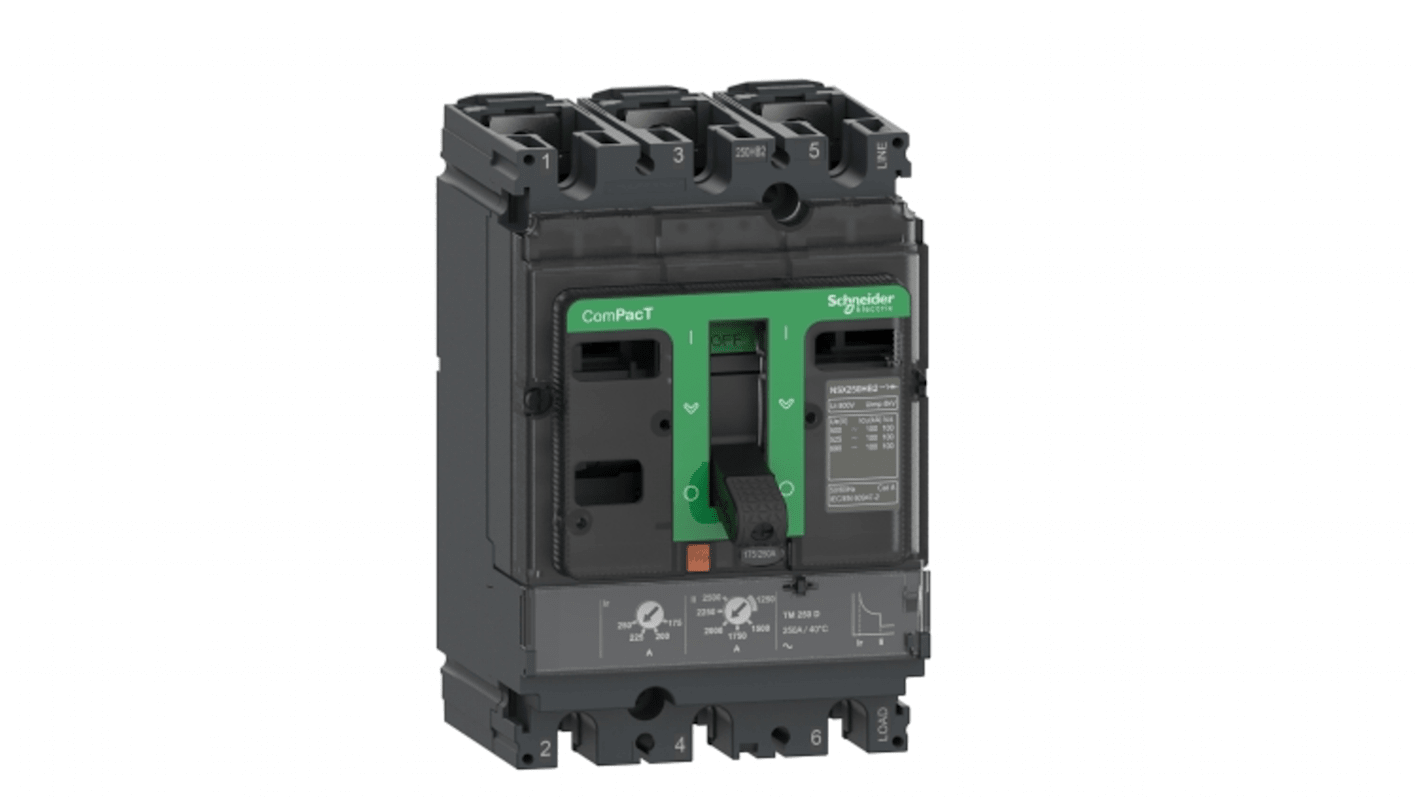 Disjoncteur Schneider Electric ComPacT 3 pôles, 50A, montage fixe