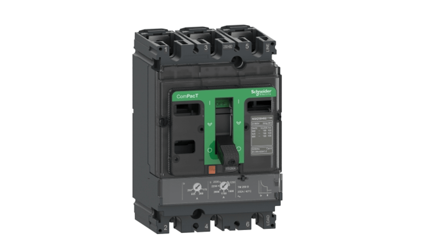 Disjoncteur Schneider Electric ComPacT 3 pôles, 80A, montage fixe