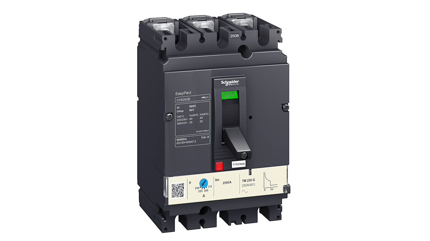 Schneider Electric - Easy Series, EasyPact CVS Circuit breaker 3P 160A, Breaking Capacity 50kA, Fixed Mount