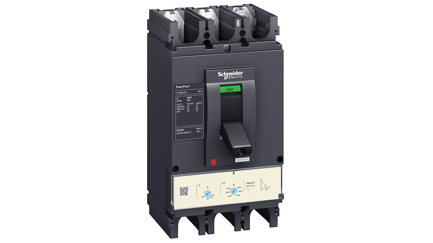 Schneider Electric - Easy Series, EasyPact CVS Circuit breaker 3P 400A, Breaking Capacity 50kA, Fixed Mount