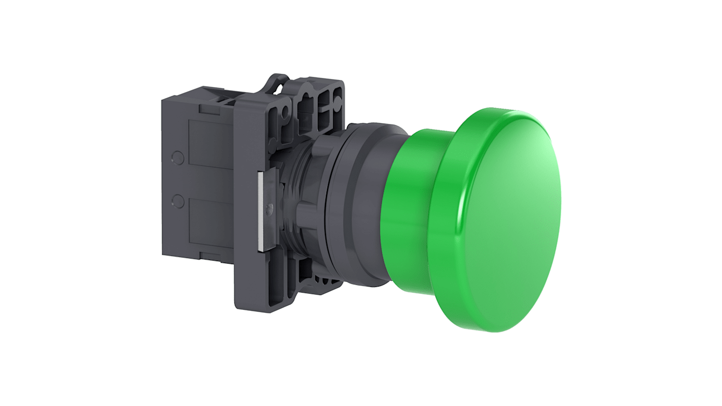 Schneider Electric - Easy Series XA2 Series Illuminated Push Button Switch, NO, Panel Mount, 1 NO Slow-break, Green