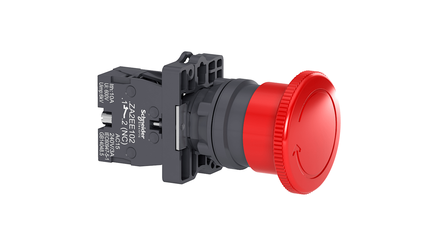 Schneider Electric - Easy Series XA2 Series Illuminated Push Button Switch, NC, Panel Mount, 1 NC Slow-break, Red LED,