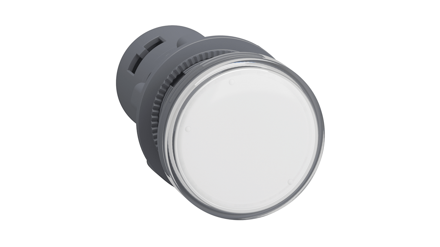 Schneider Electric - Easy Series, XA2, Panel Mount White LED Pilot Light, 22mm Cutout, IP65, Round, 63.5V