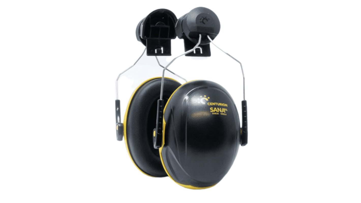 Protector auditivo para casco Centurion Safety serie SANA, atenuación SNR 30dB, color Negro, amarillo