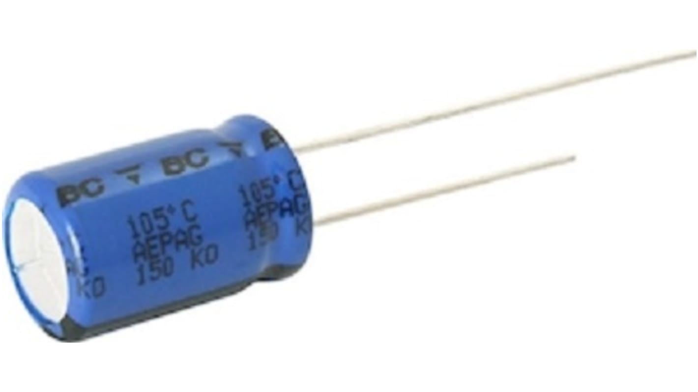 Condensador electrolítico Vishay serie 172 RLX, 470μF, 25V dc, Radial, Orificio pasante, 10 (Dia.) x 12mm